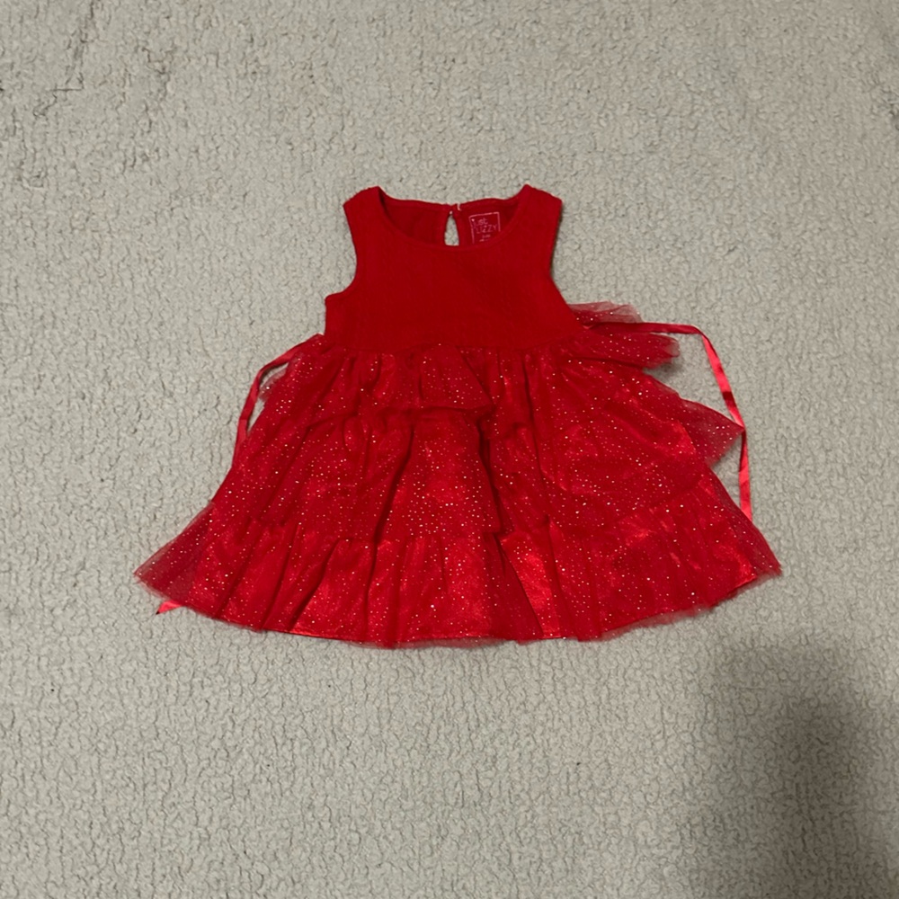 Charming Red Glitter Kids Dress